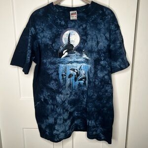 FINAL SALE Jim Morris Orca Killer Whales Tie Dye Vintage 2000 Tee Shirt Medium